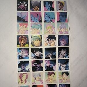 Artistic Anime Character Sticker Sheet - Multi Color Kpop Demon Hunters